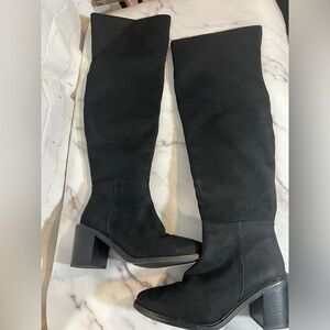 New Seychelles Black Suede Over the Knee Boots